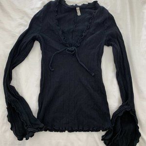 Free People | Cotton Flowy Sleeve - Black